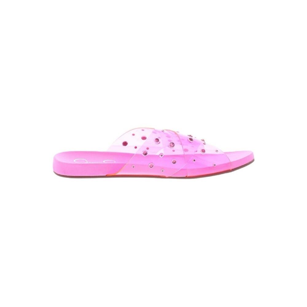 New Jessica Simpson Tislie Pink Slide on sandals with rhinestones size 7.5 - Picture 3 of 4